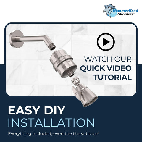 HammerHead half-inch NPT thread fits most showers.