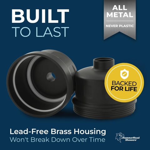 HammerHead Showers ½ inch NPT threading shown for easy installation and fit.