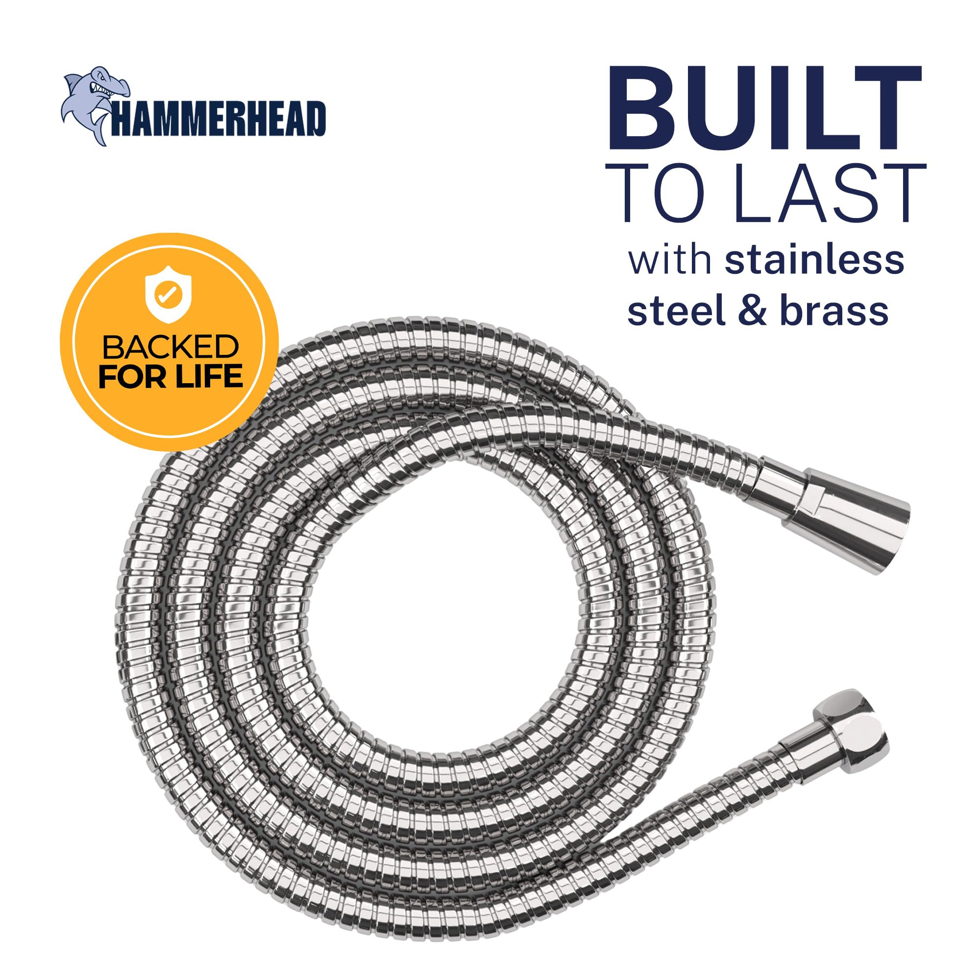 HammerHead Showers kink-free metal hose demonstrates flexible performance.