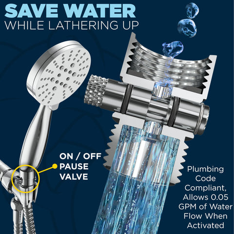 HammerHead Showers 108-inch hose in chrome extends reach for easy rinsing
