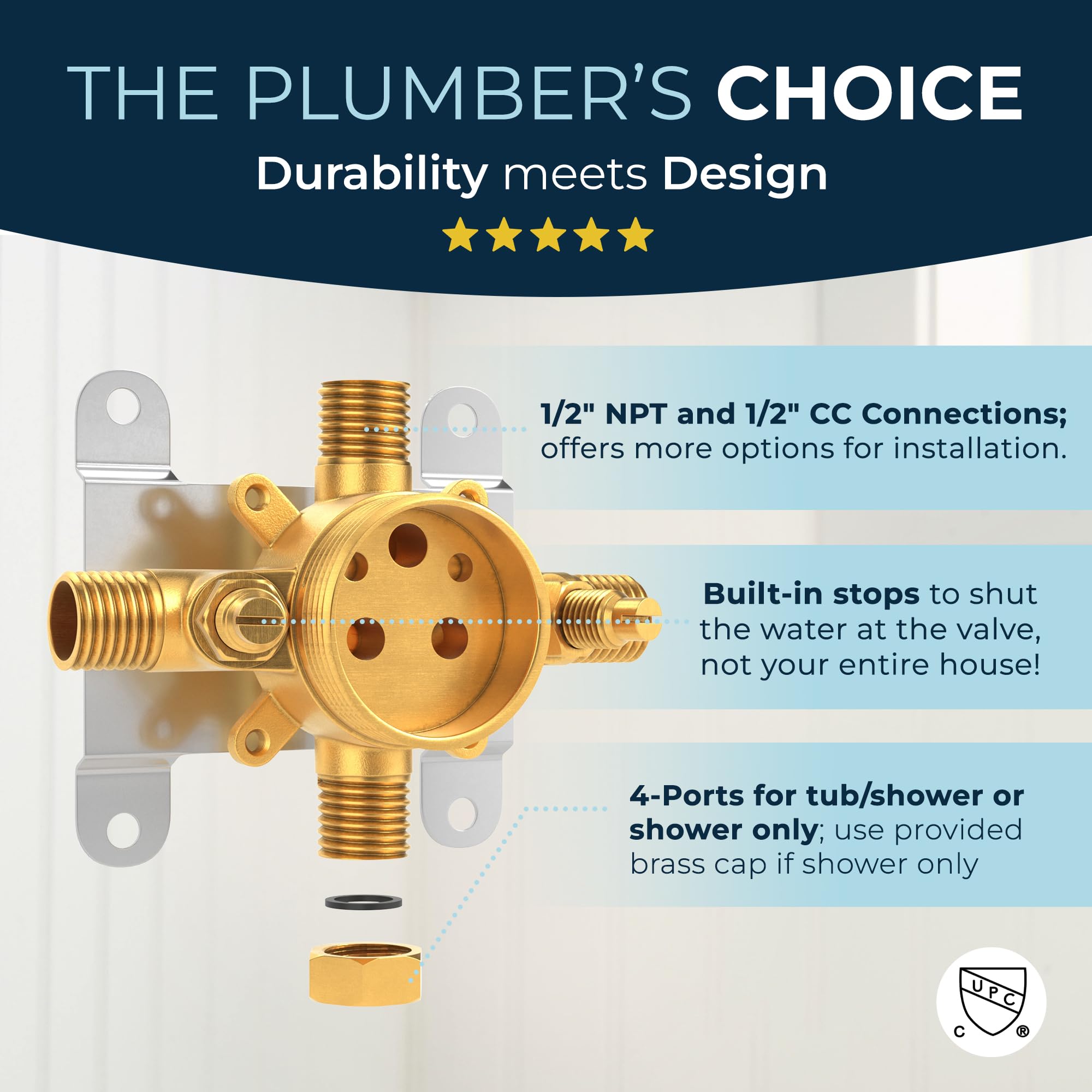 HammerHead Showers anti-scaling, pressure-balance valve maintains safe, steady temperatures.