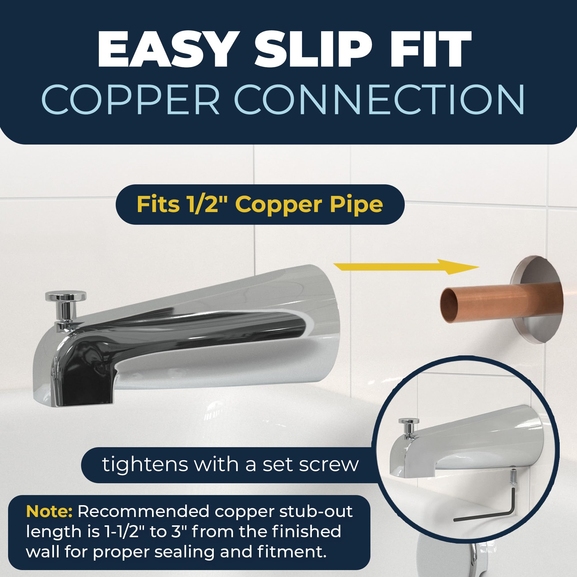HammerHead slip-fit connection to half-inch copper pipe securely.
