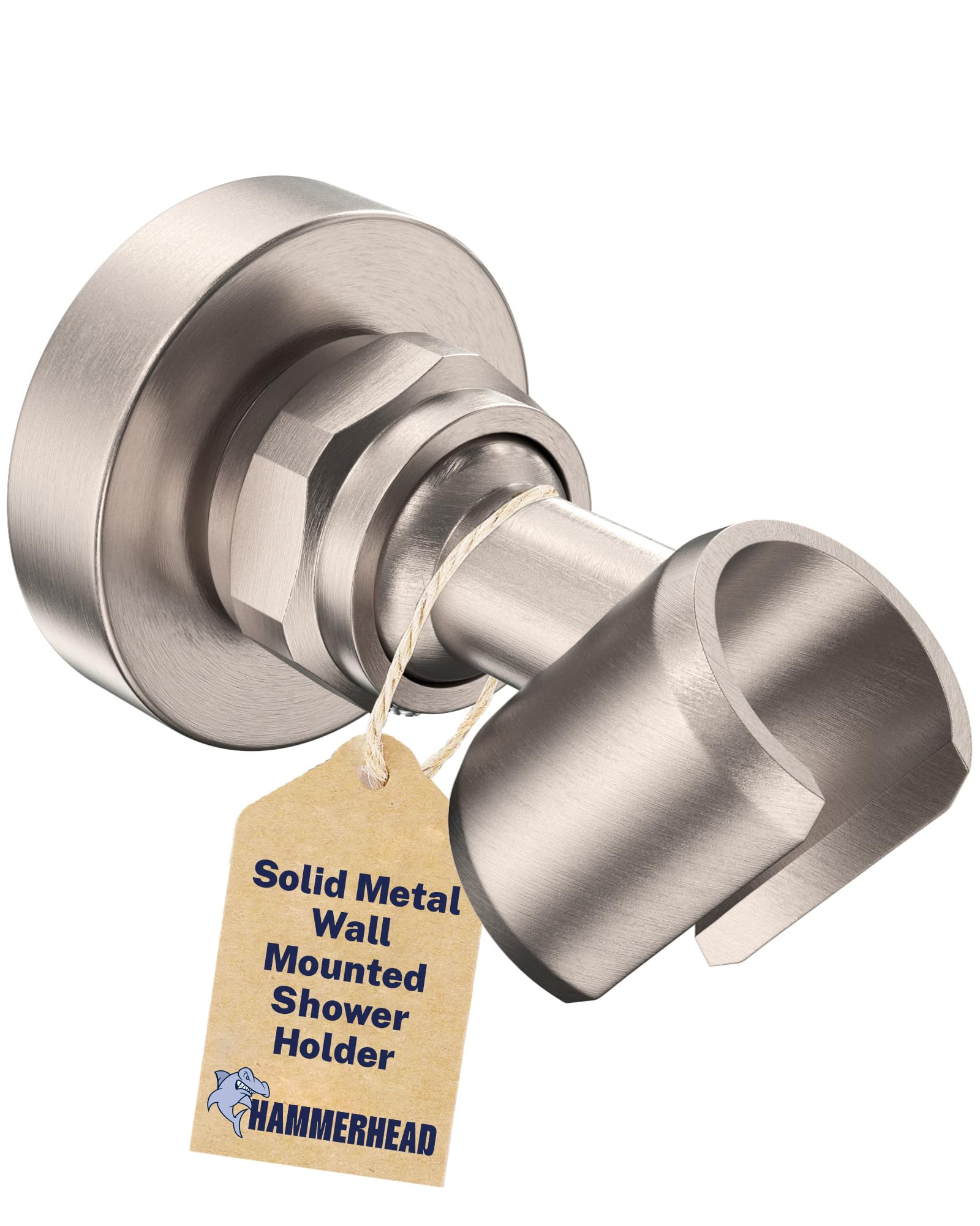 HammerHead Showers solid brass wall mount provides durable handheld showerhead support