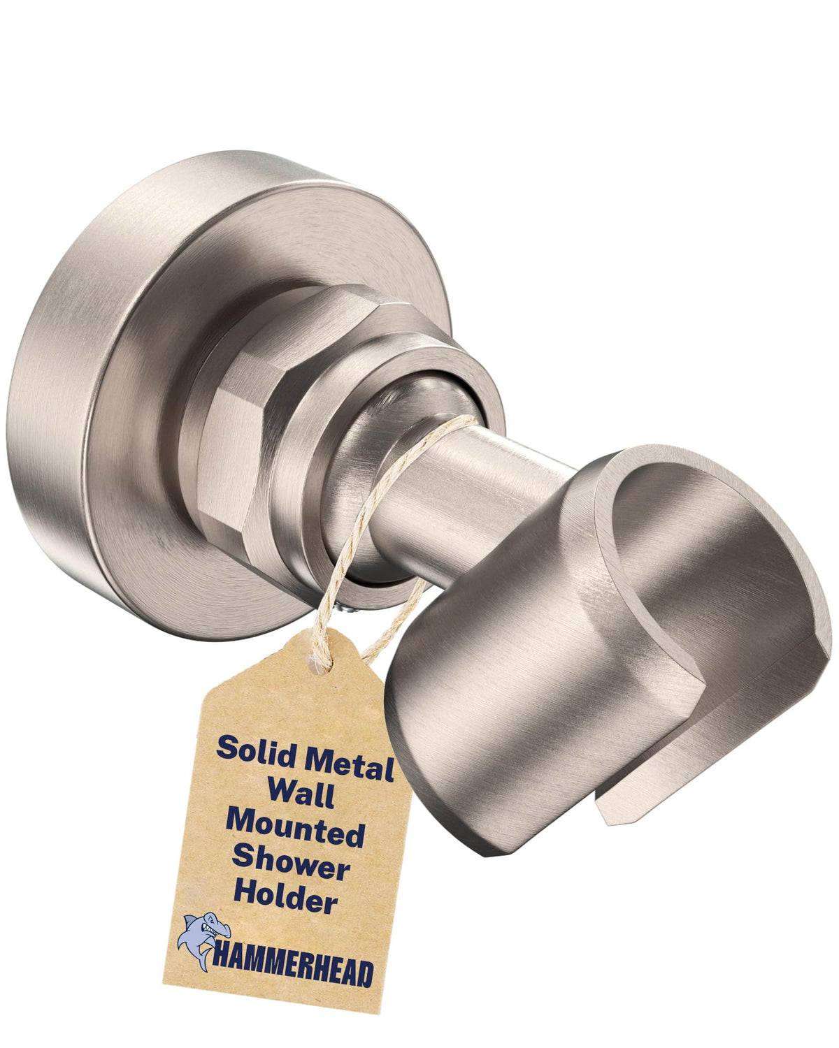 HammerHead Showers solid brass wall mount provides durable handheld showerhead support