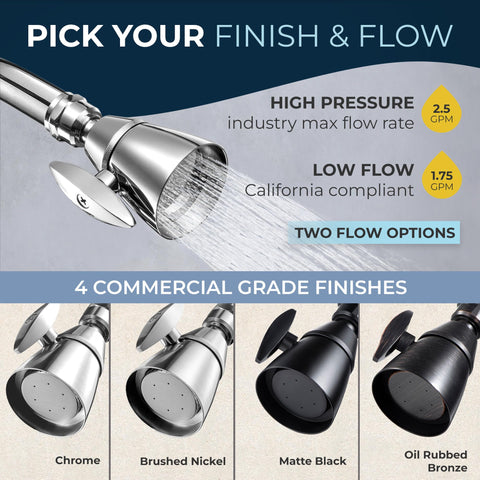HammerHead Showers solid metal body emphasizes durability and premium feel.
