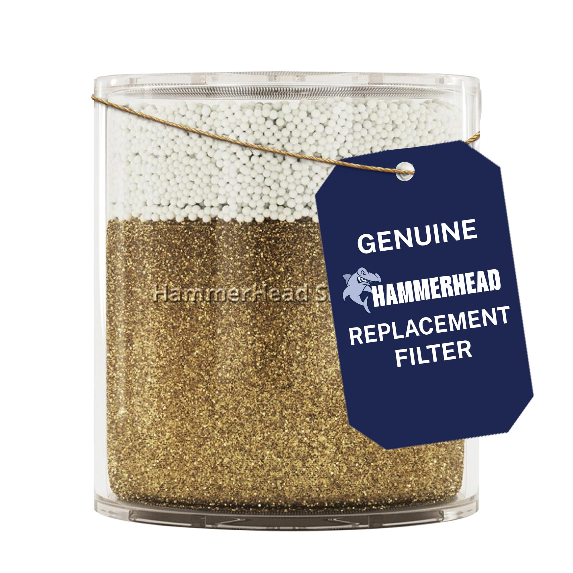 HammerHead Showers solid metal filter cartridge reduces chlorine for smoother skin.