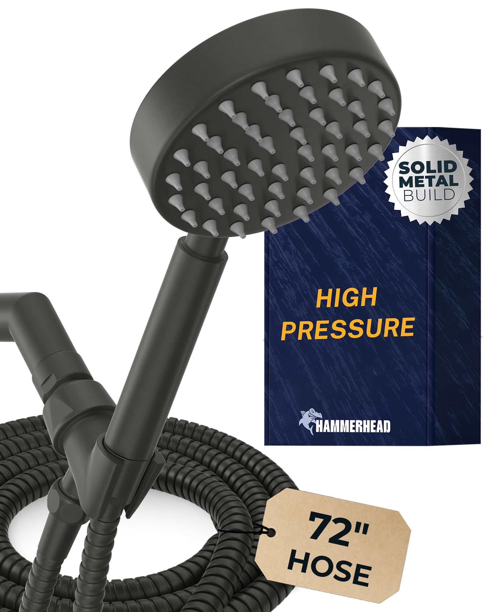 HammerHead Showers solid metal shower head with high-pressure spray