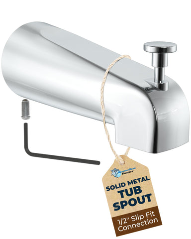 HammerHead tub spout diverter in chrome for durable, leak-free operation.