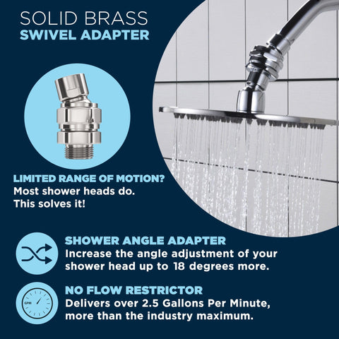 HammerHead Showers swivel ball makes shower angle tweaks quick and precise