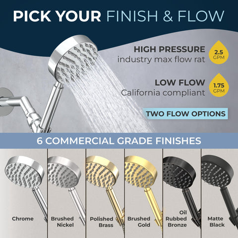 HammerHead Showers swivel bracket enables flexible spray angles.