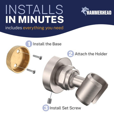 Wide compatibility fits many handheld showerheads securely