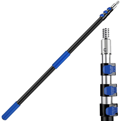 Hammrit 12ft telescopic extension pole reaches high ceilings safely for painting