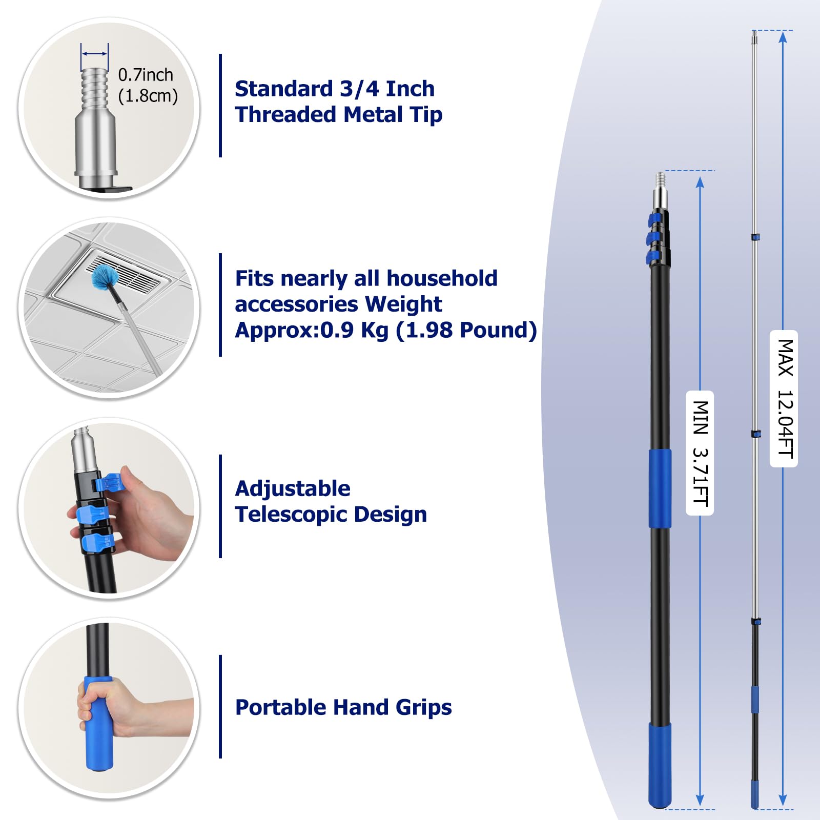 Hammrit multi-purpose household tool extends reach for dusting and painting tasks
