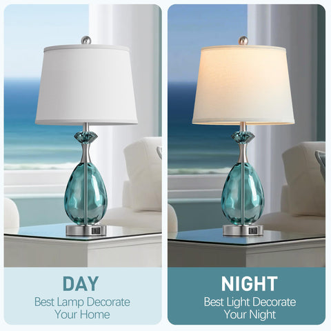 Hamucd nightstand lamp on a coastal-inspired bedside table