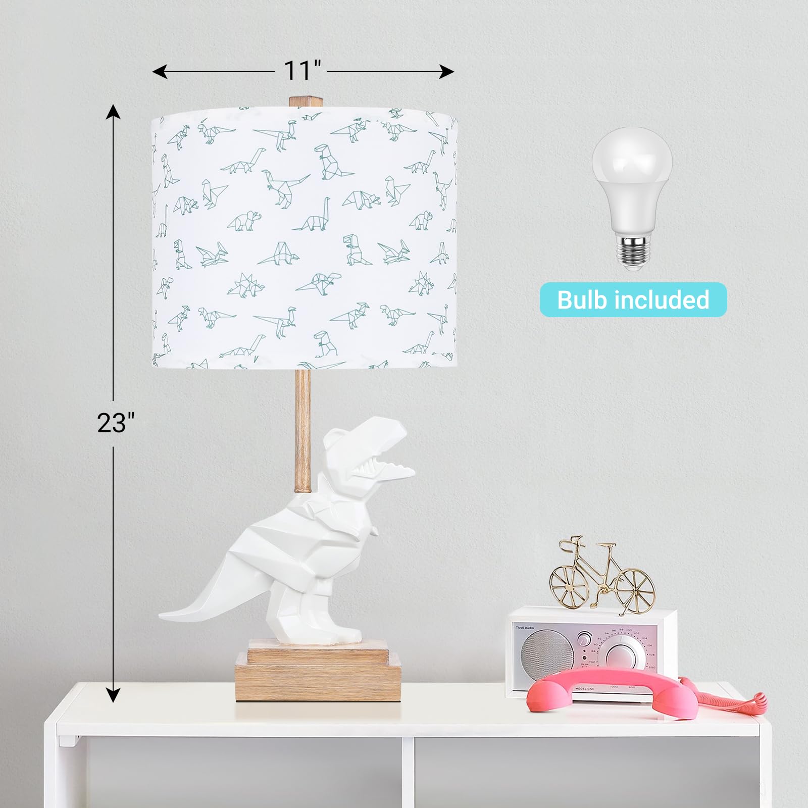 Hamucd dinosaur table lamp on-off switch enables safe, easy operation.