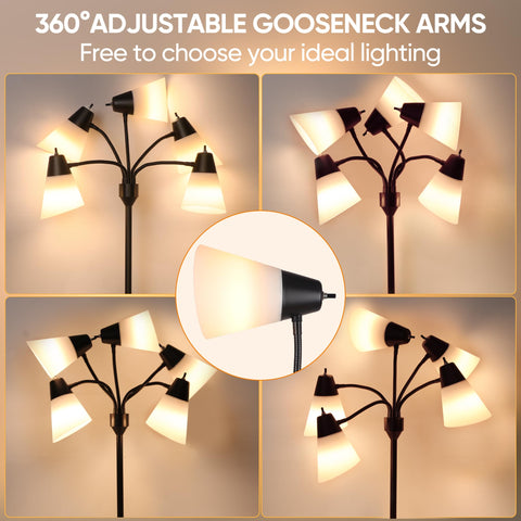 Hamucd Medusa lamp with five switches for independent lighting control.