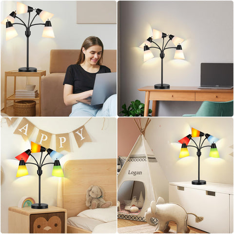 Hamucd rustic bedside lamp adds farmhouse charm.