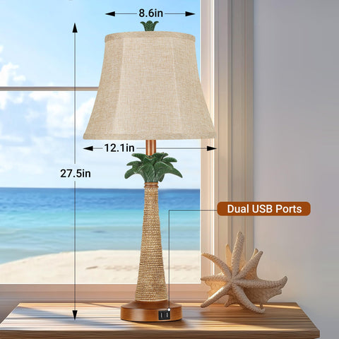 Hamucd tropical nightstand light creates vacation vibes at night.