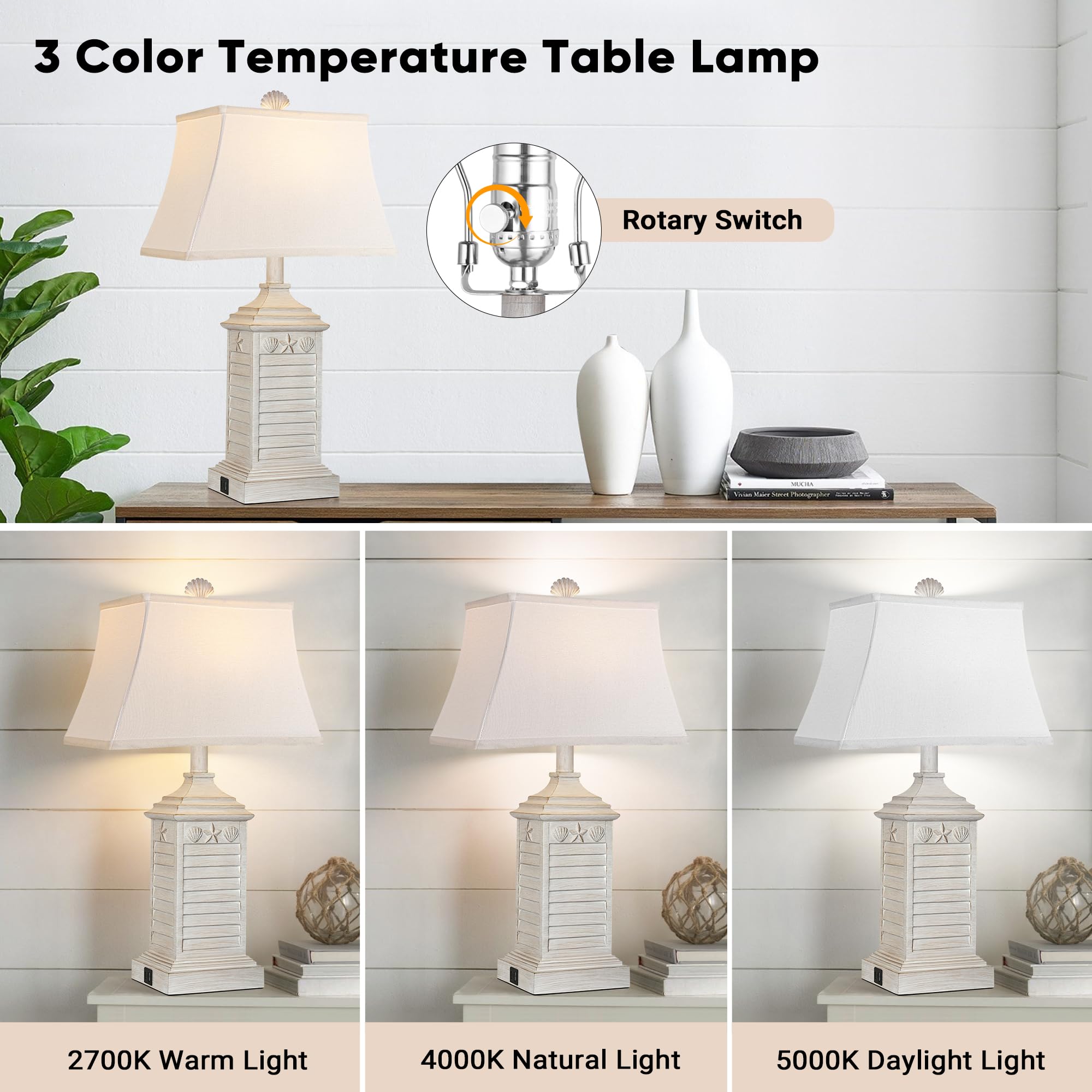 Hamucd washed white linen shade softens light for cozy bedside illumination
