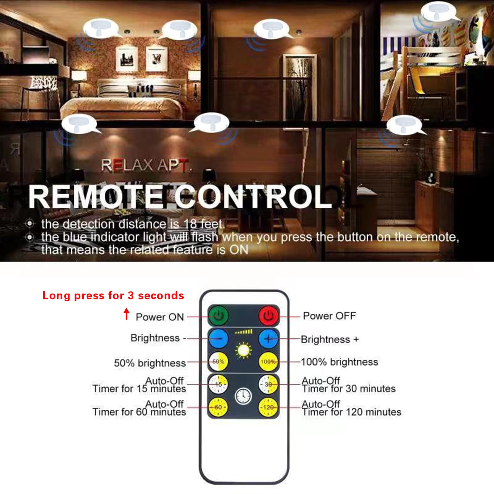HAMVIDNE remote-control spotlight offers easy 18 ft operation