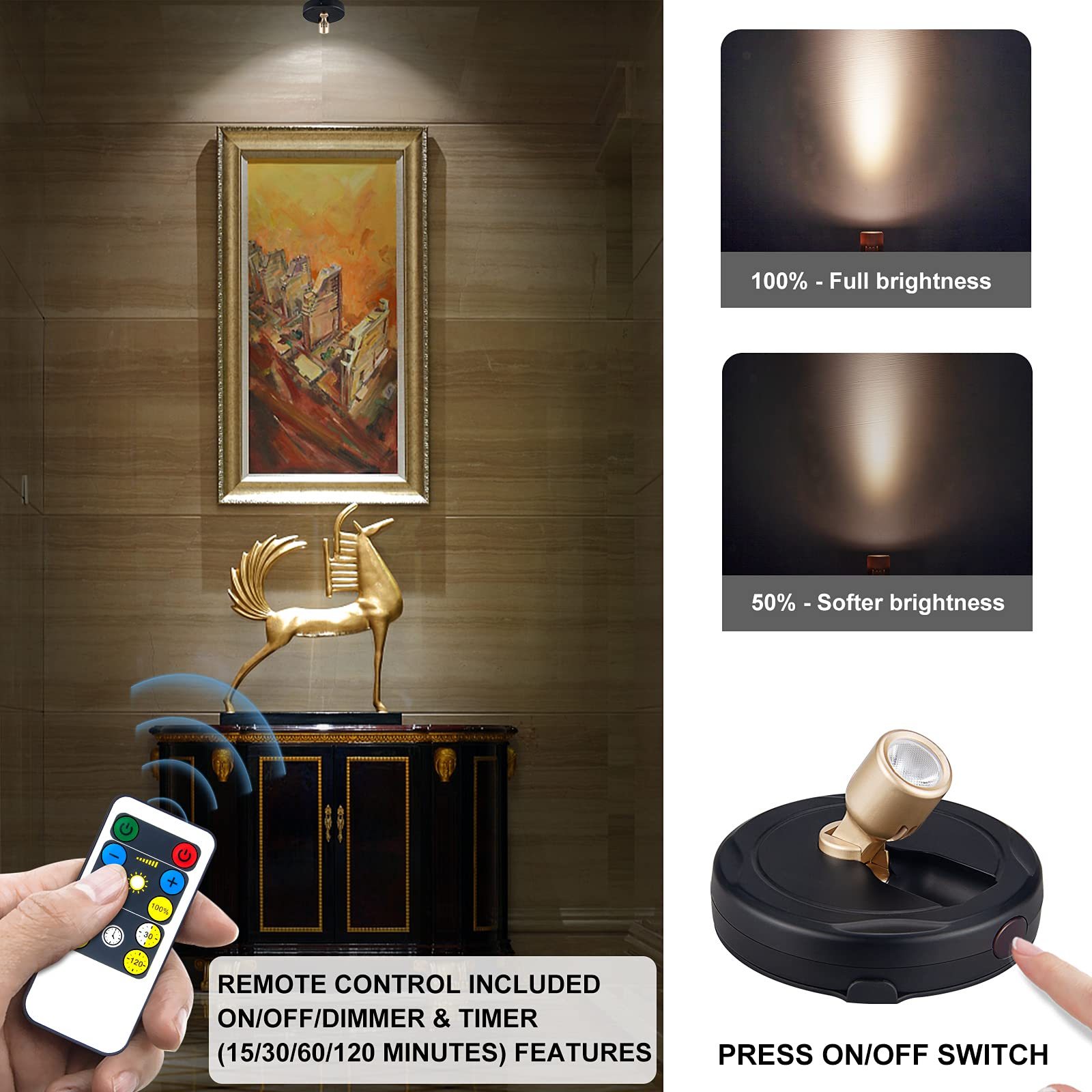 HAMVIDNE spotlight aiming artwork demonstrates precise light control for displays