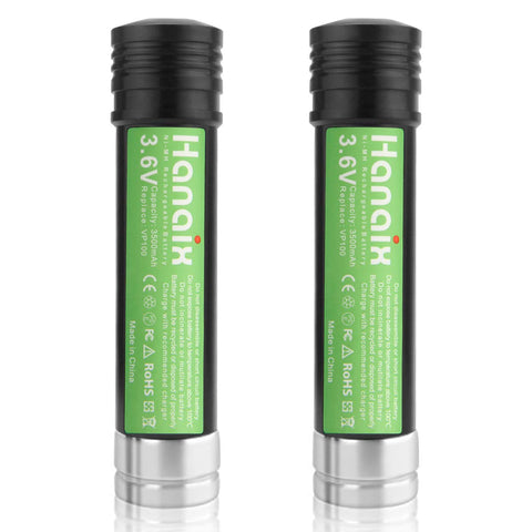 Hanaix 2-pack 3500mAh Ni-MH 3.6V battery ready for easy replacement.