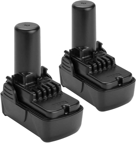 Hanaix 2-pack 3Ah battery for Hitachi BCL1015, front view ready for use