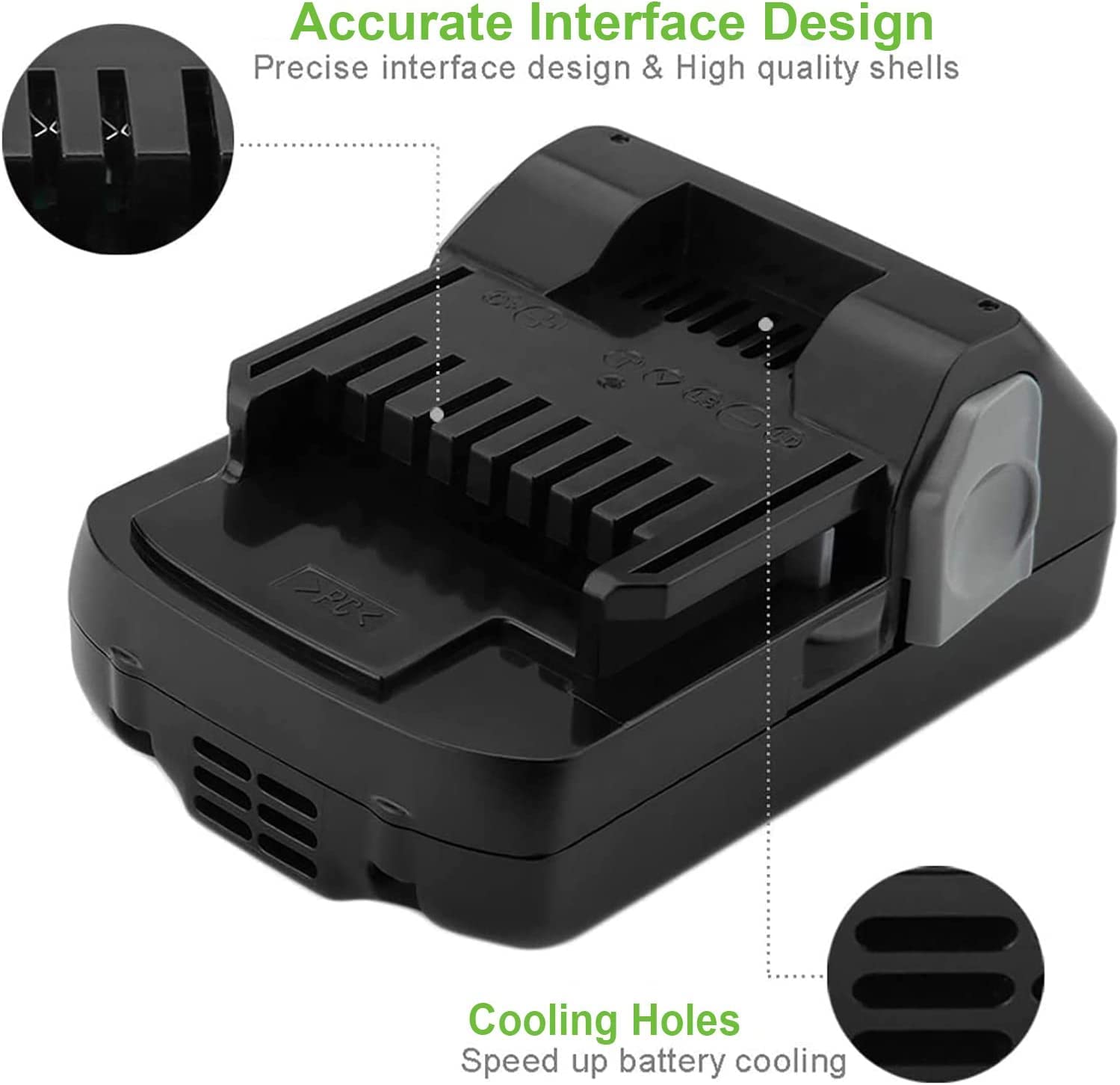 Hanaix 3.0Ah 18V battery model 330139 visual demonstrating compatibility