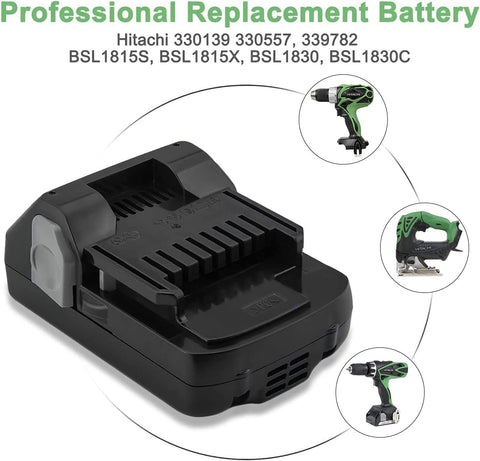 Hanaix 3.0Ah 18V battery for Hitachi BSL1815S showcasing reliable power on site