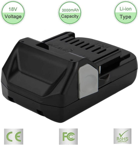 Hanaix 3.0Ah 18V battery for Hitachi BSL1830 with secure slide connection