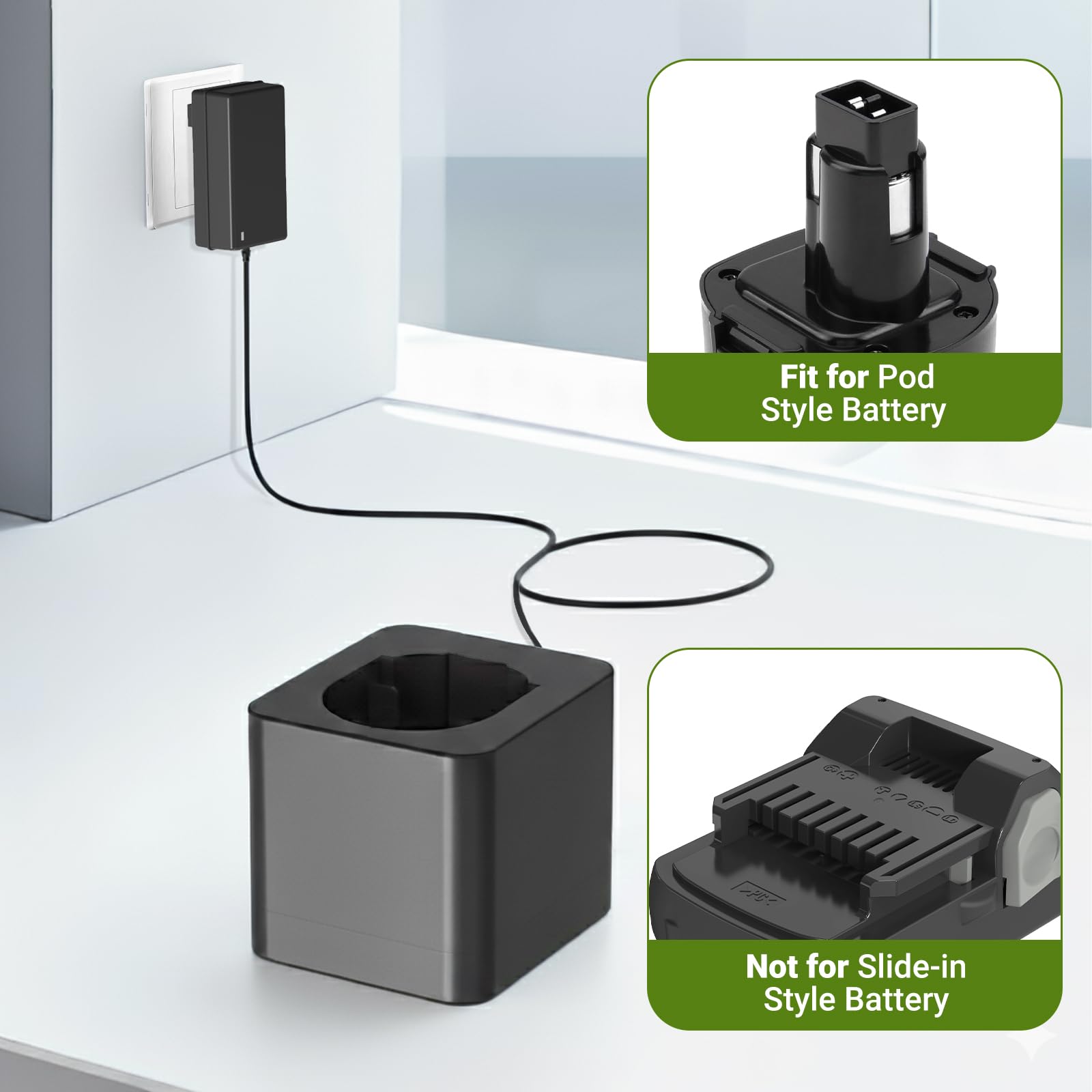 Hanaix supports Dewalt batteries alongside Black & Decker models.