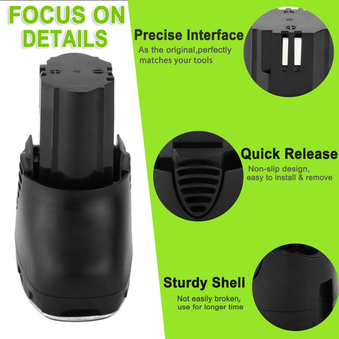 Hanaix replacement battery for Dremel 8001-01 provides steady power for extended projects.