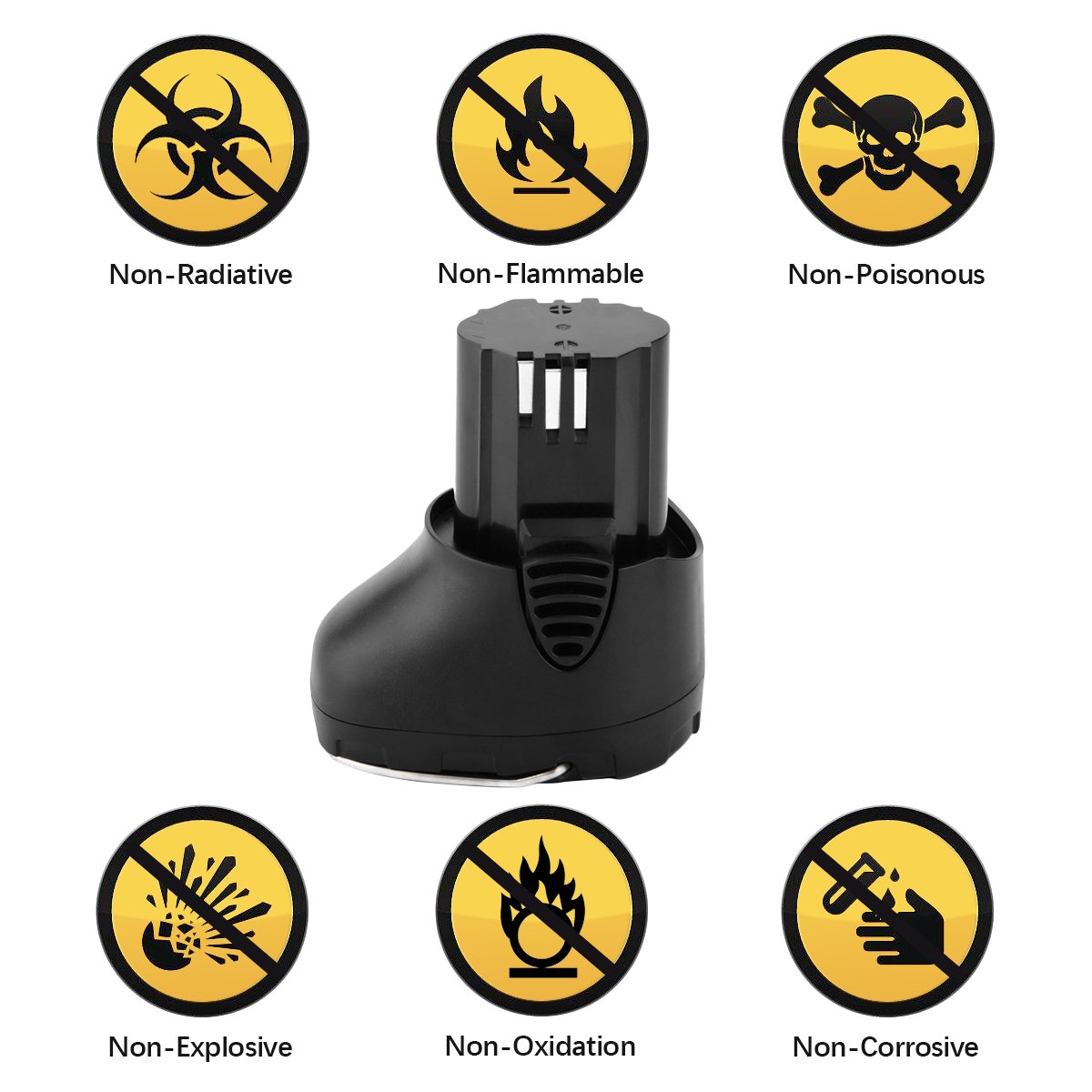 Hanaix battery pack compatibility label highlights CE, RoHS safety compliance.