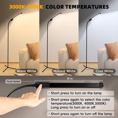 Hanaking floor lamp 360-degree neck directs light for precise lash work
