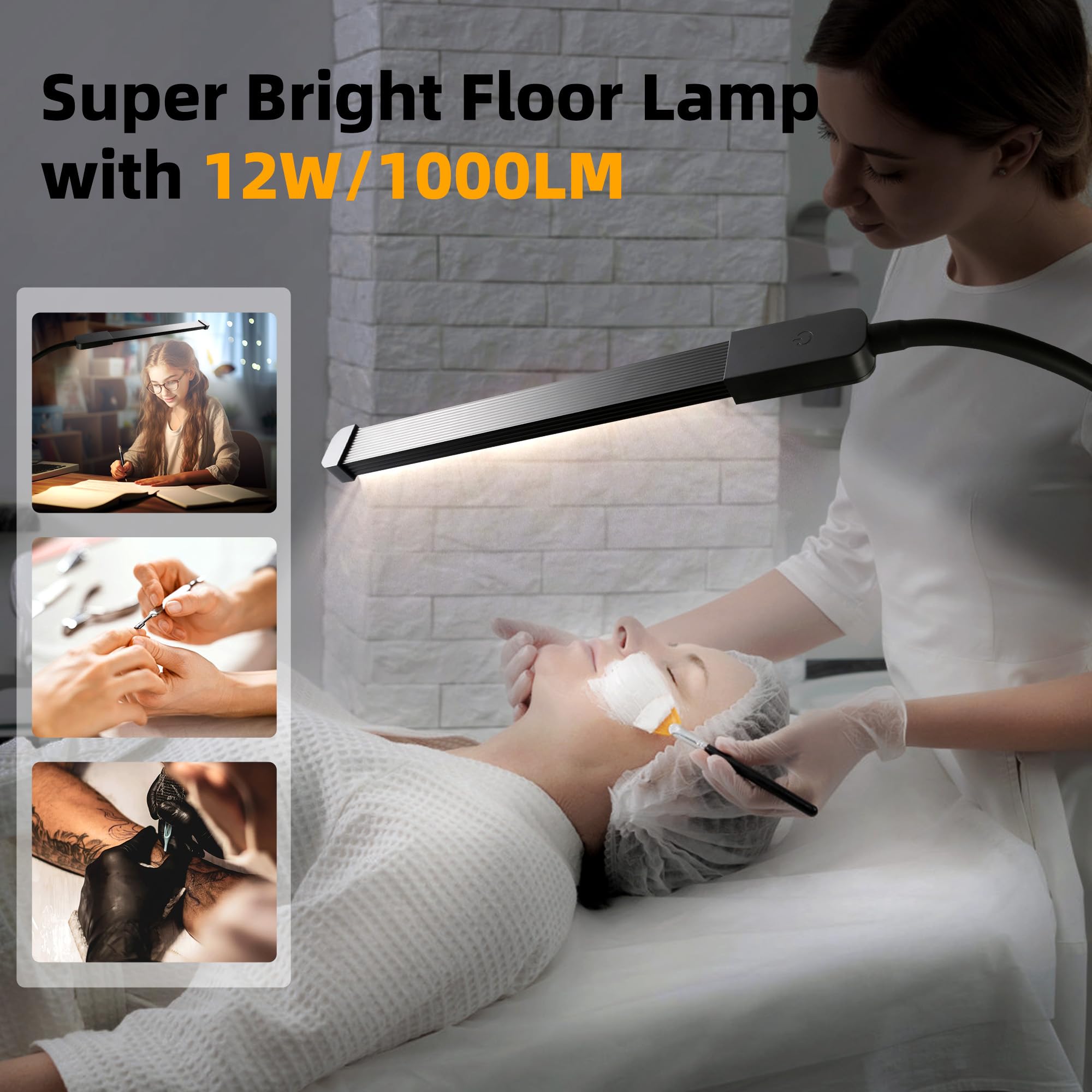 Hanaking floor lamp color temperature control for versatile makeup lighting