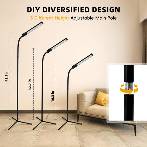 Hanaking floor lamp dimmable brightness adjusts from soft glow to task light