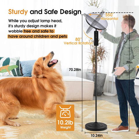 Hanaking Floor Lamp stepless dimming for precise brightness control