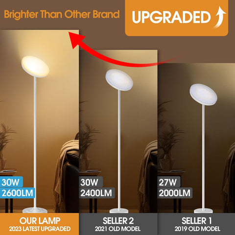 Hanaking RGB torchiere lamp enables mood lighting with color changes