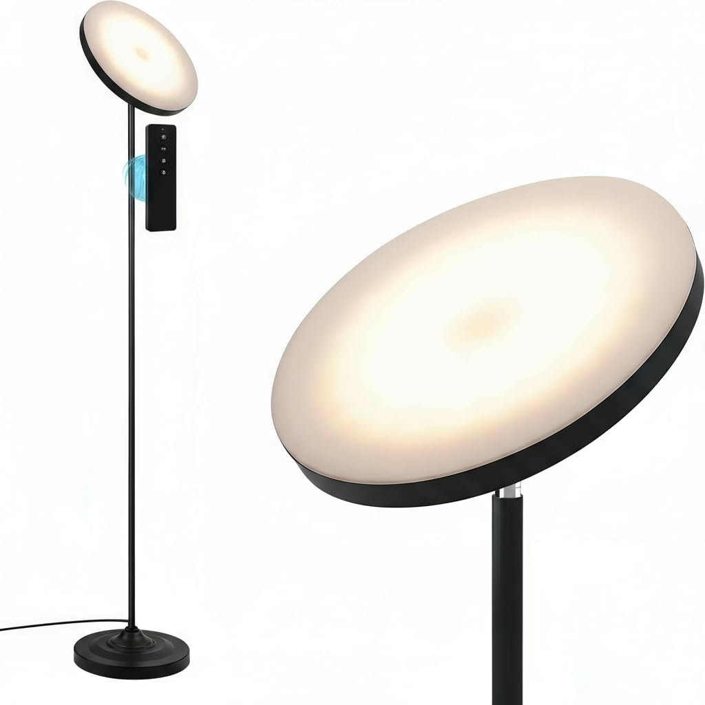 Hanaking Upgraded Floor Lamp with 30W-2600LM brightness for bold living room lighting