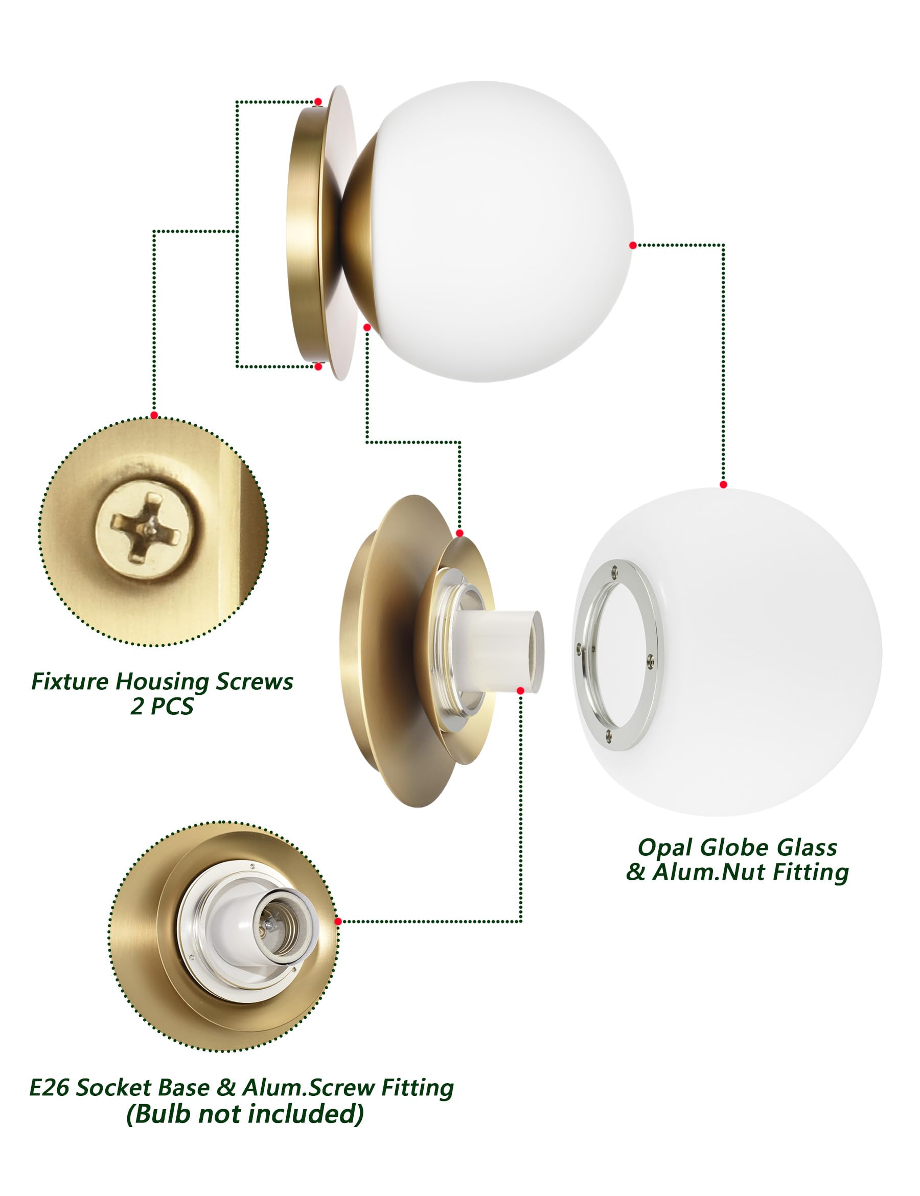 Hanaloa sconce uses an E26 socket compatible with LED bulbs.