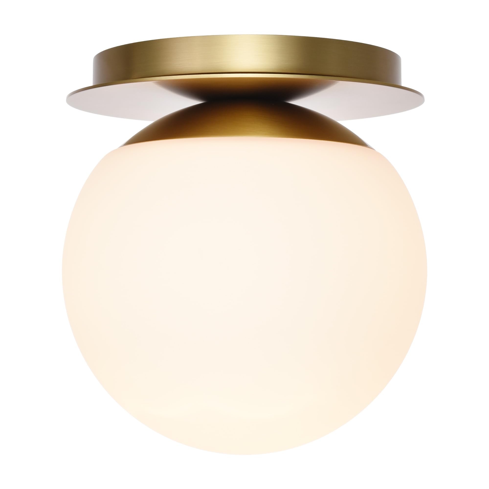 Hanaloa wall sconce globe aged brass creates warm glow in living rooms.