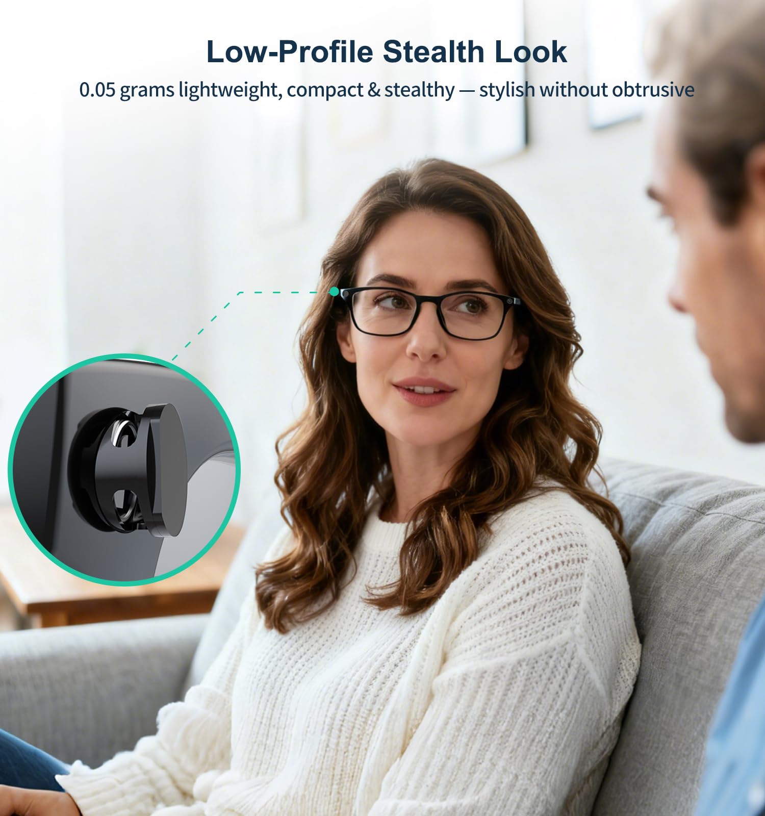 Side-light ports allow recording input while the front indicator stays hidden