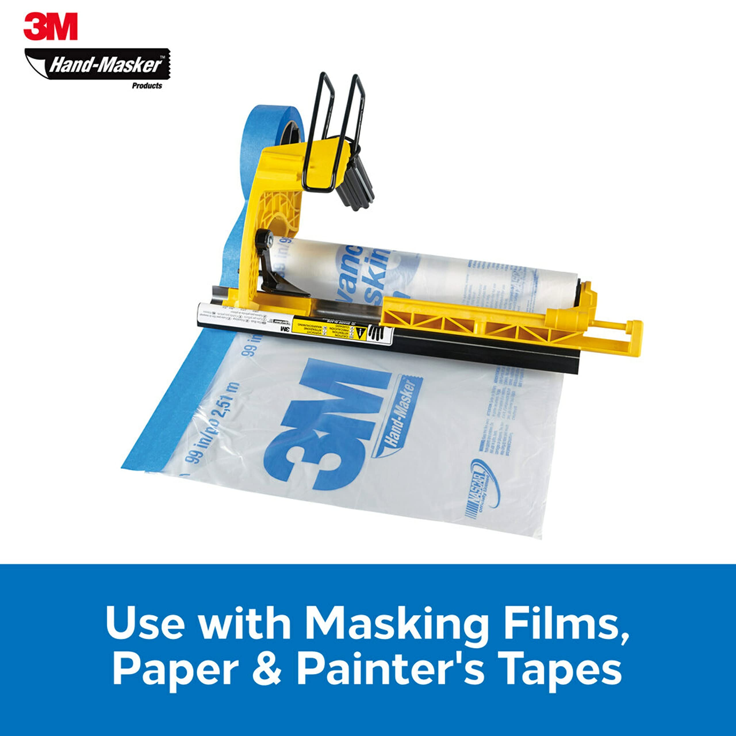 Interior painting setup using Hand-Masker M3000 to protect walls.