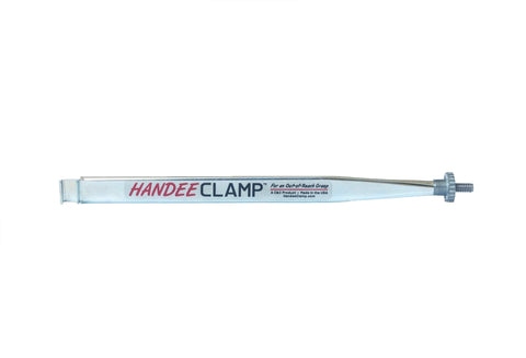 Handee Clamp extension tool in use reaching tight spaces to secure parts