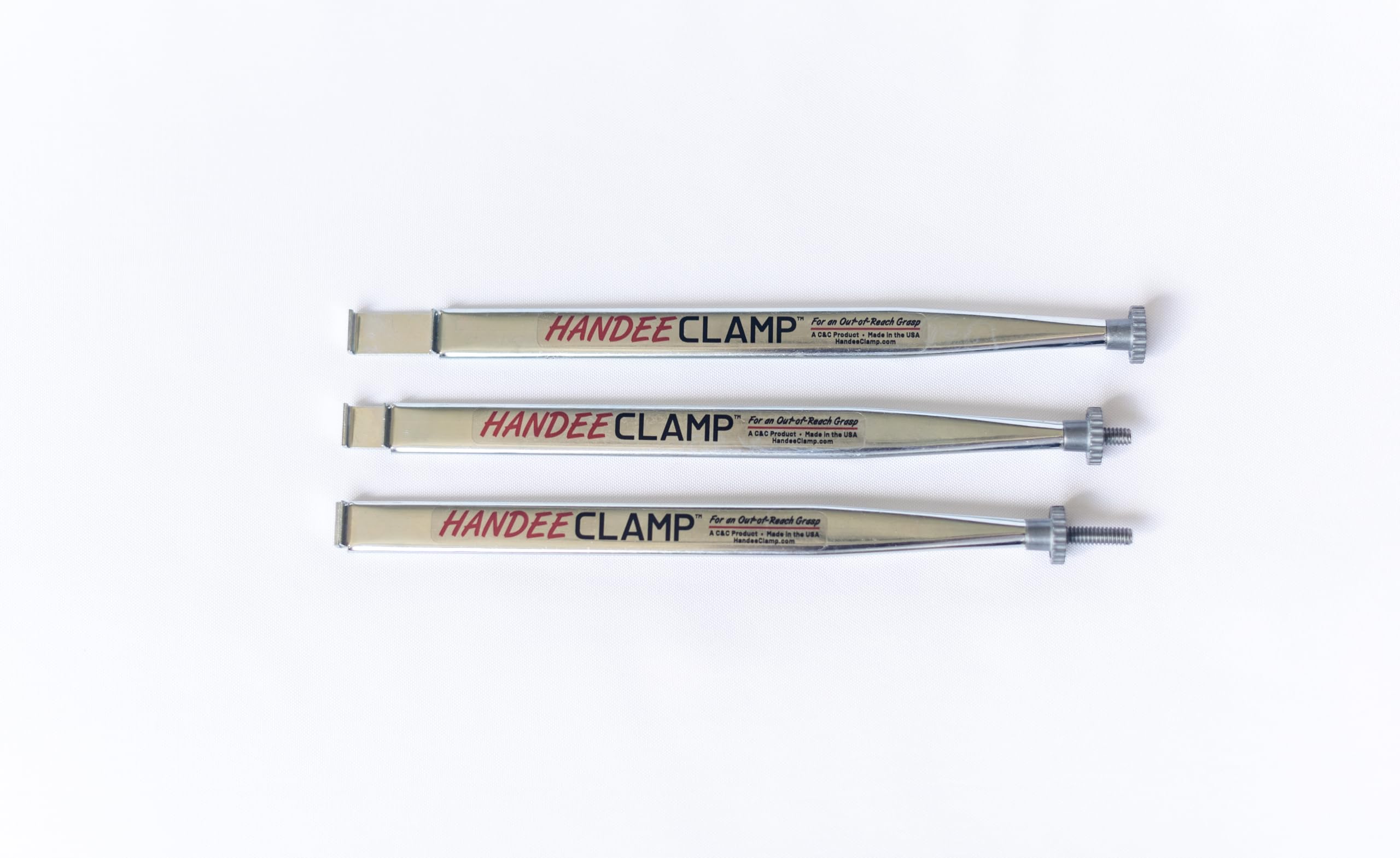 Handee Clamp compressing a gas line clamp for a secure connection