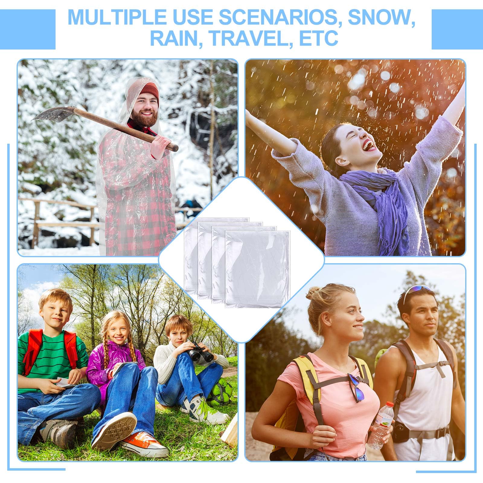 Handepo thickened plastic poncho provides durable water protection.