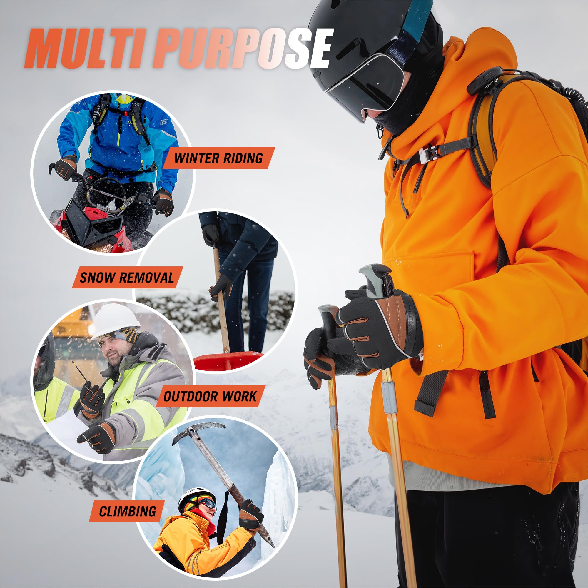 HANDLANDY anti-lost buckles help hang and access gloves.