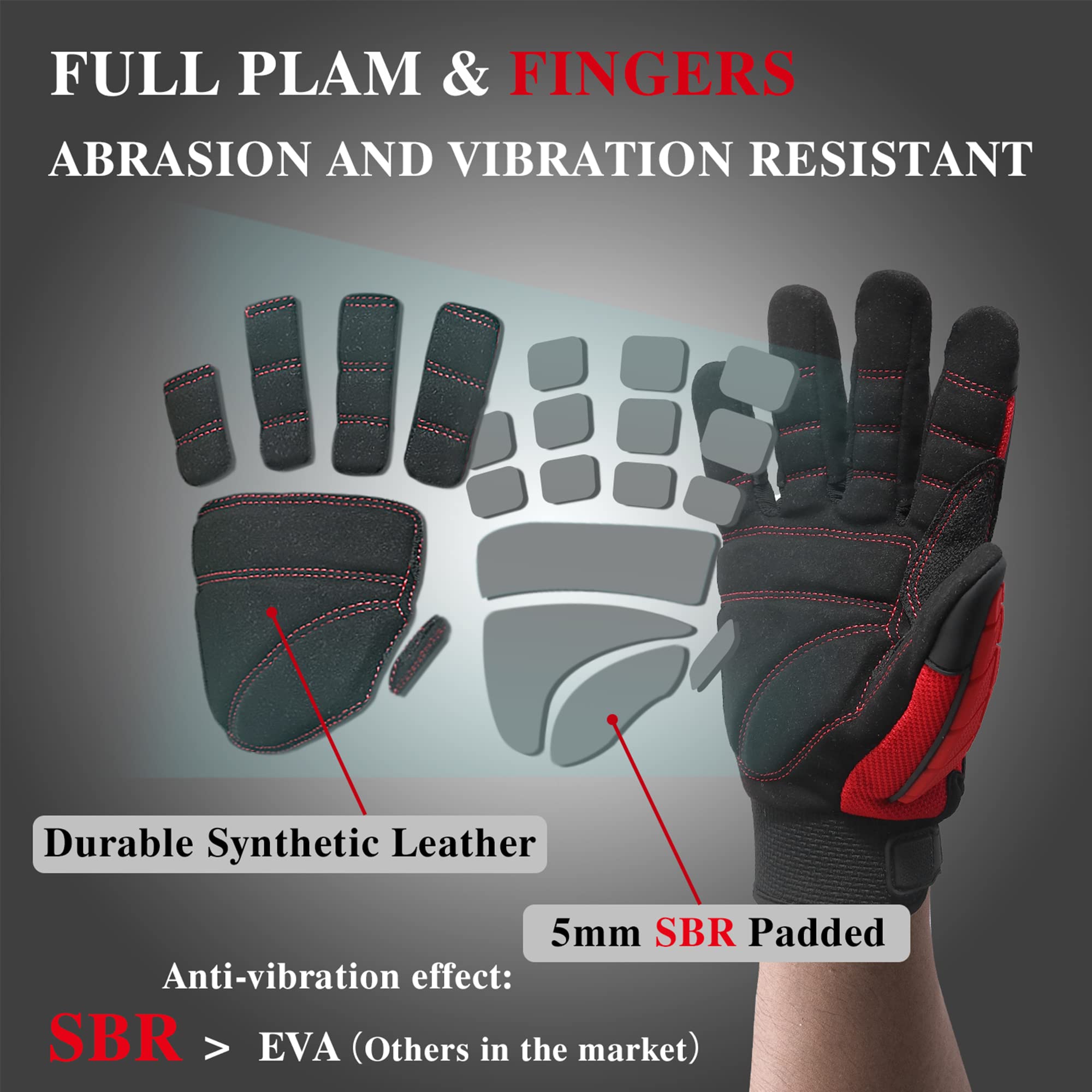 Back-of-hand protection HANDLANDY gloves with TPR protector