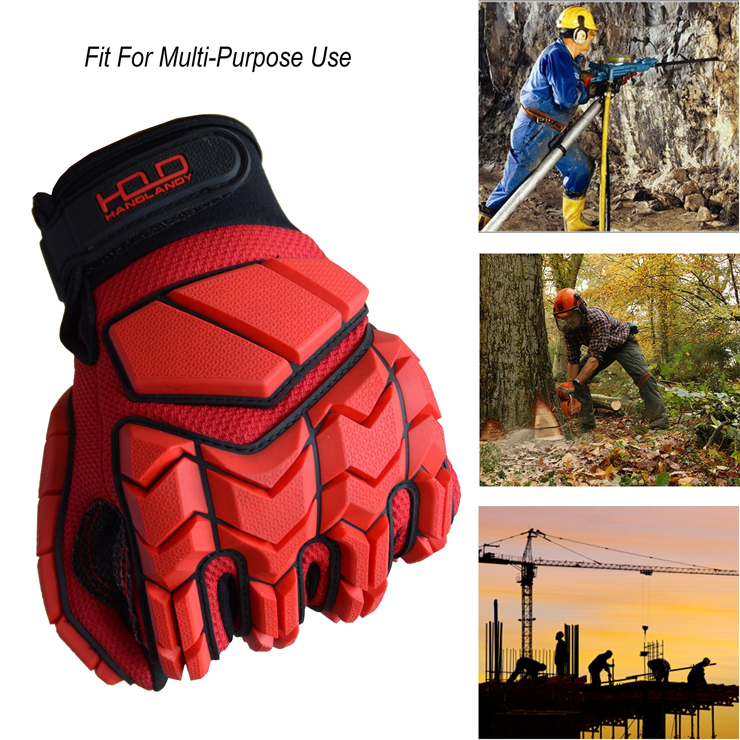 Reinforced thumb and forefinger protection on HANDLANDY chainsaw gloves