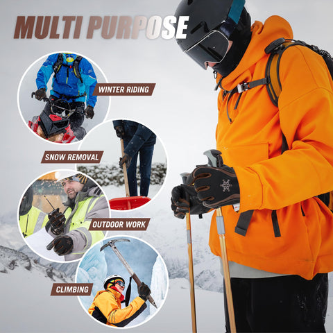 Handlandy durable PU leather palm supports reliable grip during outdoor work and winter activities